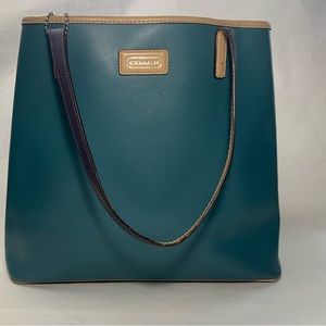 COACH  Tri Color  Leather  Park Metro Tote